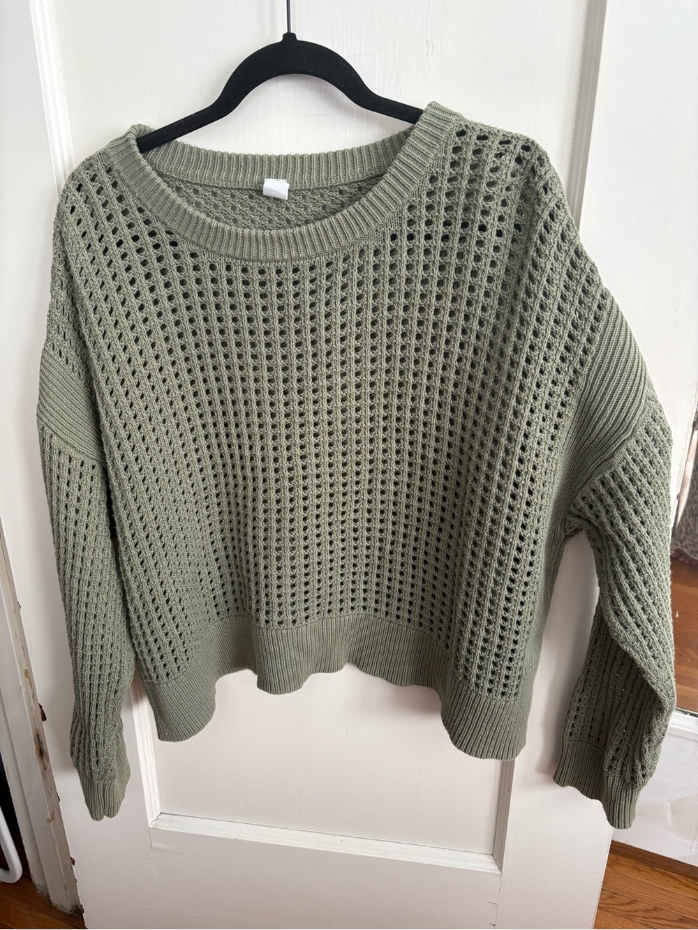 Old Navy Open-Knit Crewneck Sweater - Sage